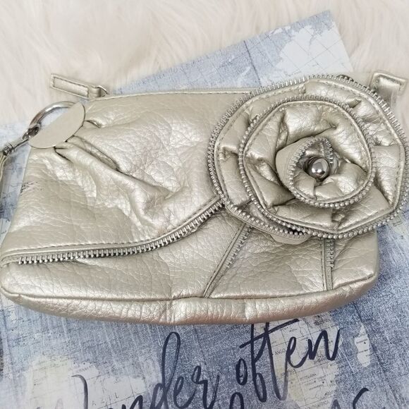 Silver Wristlet with Floral Accent - Picture 9 of 11